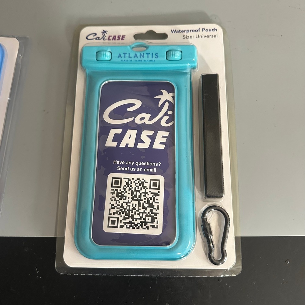 CaliCase Universal Waterproof Pouch IPX8 Dry Bag Atlantis Bahamas Aqua Blue
